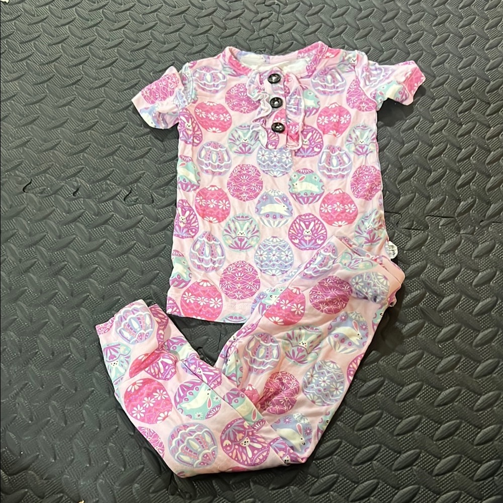 Gigi and Max April Easter Egg 2 piece bamboo pajama set 24 months